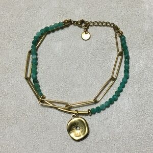 Stainless Steel and Natural Stone Bracelet NWOT